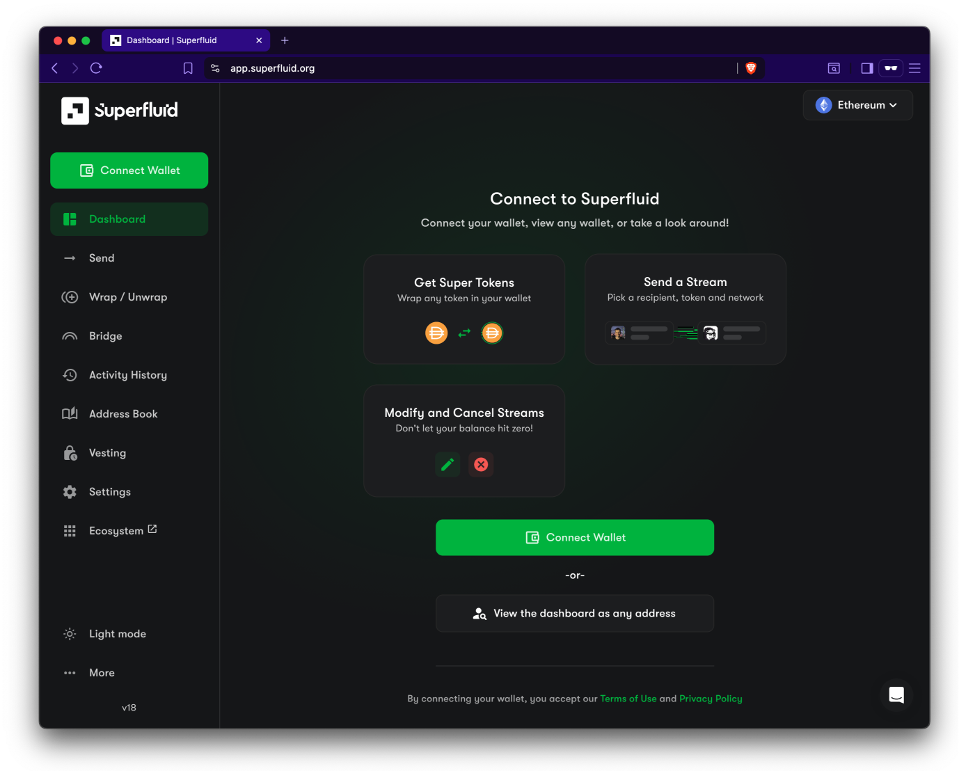 Screenshot 1 of SuperFluid showing the application interface
